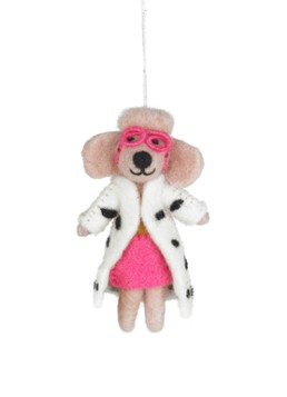 Felt So Good Dellie the Fashion Poodle kersthanger 13 cm Roze - Deal