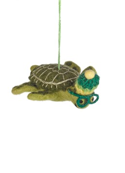 Felt So Good Simon the Sea Turtle kersthanger 4 cm Groen