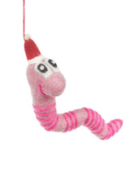 Felt So Good Wrigley the Worm kersthanger 8 cm Roze - Deal