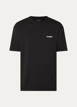 Hopeium Heren T-shirt met logo- en backprint in de kleur Zwart, maat: S
