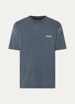Hopeium Heren T-shirt met logo- en backprint in de kleur Donkergrijs, maat: S