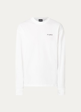 Hopeium Heren Longsleeve met logo- en backprint in de kleur Wit, maat: S