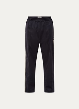Hopeium Heren Straight fit trackpants met ritszakken en logo in de kleur Zwart, maat: S