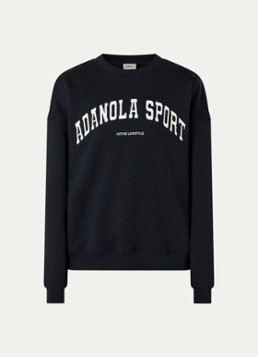 Adanola Dames Oversized sweater met borduring in de kleur Zwart, maat: XS