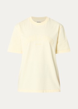 Adanola Dames T-shirt met logoborduring in de kleur Lichtgeel, maat: XL