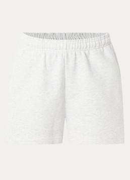 Adanola Dames High waist wide fit korte joggingbroek met steekzakken in de kleur Grijsmele, maat: M