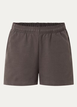 Adanola Dames High waist wide fit korte joggingbroek met steekzakken in de kleur Bruin, maat: L