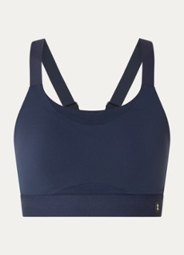 On Dames Performance sport bh met medium support in de kleur Donkerblauw, maat: S