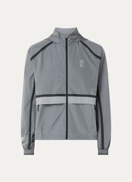 On Dames Performance Volt windjack met opbergbare capuchon en waterafstotende coating in de kleur Grijs, maat: L