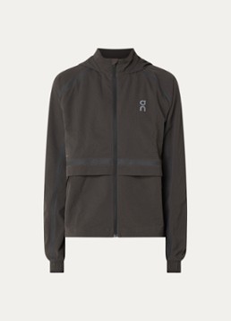 On Dames Performance Volt windjack met logo in de kleur Antraciet, maat: L