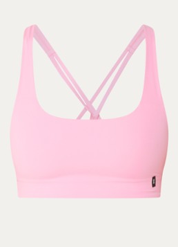 On Dames Studio sport bh met light support in de kleur Zand, maat: S