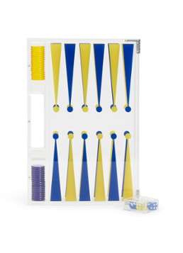 House of Nobilique Backgammon bordspel van acryl in de kleur Geel, maat: 1MAAT