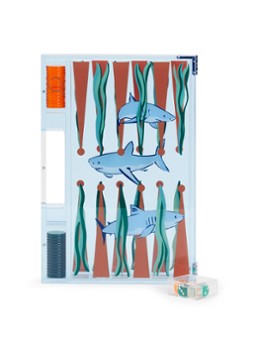 House of Nobilique Backgammon bordspel van acryl in de kleur Blauw, maat: 1MAAT