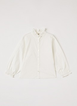 Sofie Schnoor Meisjes Esma blouse met opstaande kraag in de kleur Gebroken wit, maat: 110