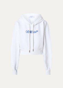 Off-White Dames Cloudy Arrow hoodie met logo in de kleur Wit, maat: S