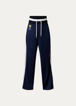 Off-White Dames Serena high waist loose fit joggingbroek met logo in de kleur Donkerblauw, maat: 38