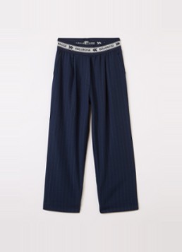 Bellerose Meisjes Alysa straight fit broek met streepprint in de kleur Donkerblauw, maat: 164