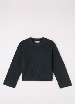 Bellerose Meisjes Awa grofgebreide trui van merino wol in de kleur Donkergroen, maat: 164