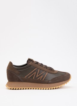 Moncler Heren Pacey2 sneaker van nubuckleer en details van suède in de kleur Bruin, maat: 40