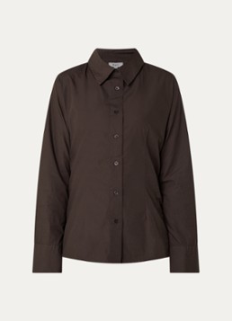 Boii Studios Dames Bobbie blouse met kraag in de kleur Donkerbruin, maat: XL