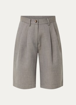Boii Studios Dames Irina high waist wide fit korte broek met steekzakken in de kleur Grijs, maat: XS