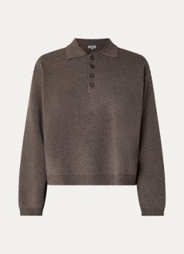 Boii Studios Dames Fijngebreide trui met polokraag in de kleur Donkerbeige, maat: L/XL
