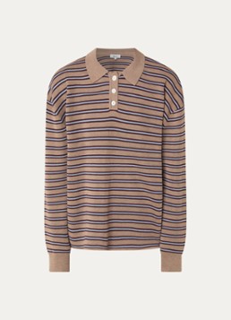 Boii Studios Dames Adanne polo met streepprint in de kleur Beige, maat: ONE SIZE