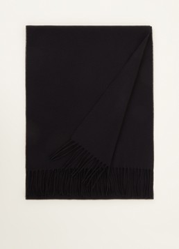 Fraas Dames Sjaal met franjes 200 x 35 cm in de kleur Zwart, maat: 1 SIZE