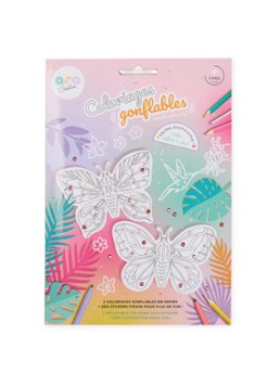 Ara Creative Butterfly opblaasbare kleurplaat set van 2 in de kleur Multicolor, maat: ONE SIZE