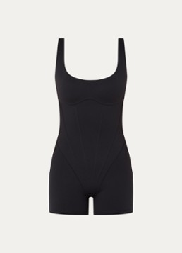 NikeSKIMS Dames Matte sport bodysuit met logo in de kleur Zwart, maat: S