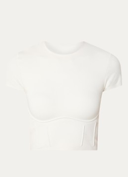 NikeSKIMS Dames Matte trainings crop top met stretch in de kleur Wit, maat: XL