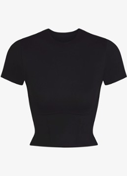 NikeSKIMS Dames Matte trainings crop top met stretch in de kleur Zwart, maat: S