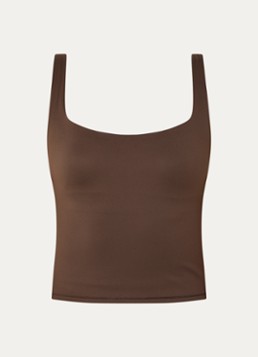 NikeSKIMS Dames Matte trainings crop top met stretch in de kleur Lichtbruin, maat: XL