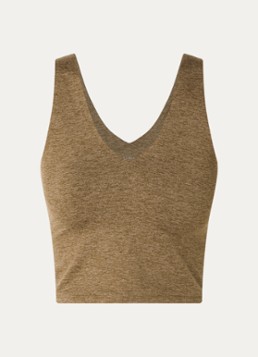 Varley Dames Ruby cropped tanktop met gemêleerd dessin in de kleur Mosgroen, maat: M