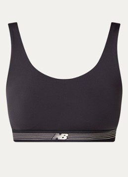 New Balance Dames Sport bh met light support en uitneembare vulling in de kleur Antraciet, maat: S