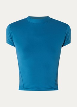 New Balance Dames Cropped trainings T-shirt met ronde hals in de kleur Zeegroen, maat: S