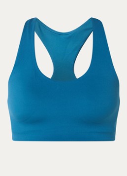 New Balance Dames Sport bh met light support en uitneembare vulling in de kleur Zeegroen, maat: S