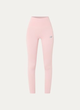 New Balance Dames Essential high waist skinny fit trainingslegging met logo in de kleur Roze, maat: M