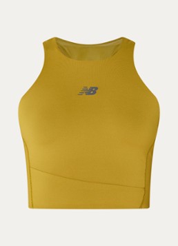 New Balance Dames Tanktop met logo in de kleur Okergeel, maat: M