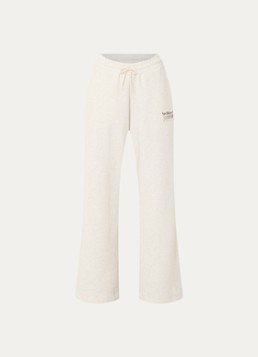 New Balance Dames Trackside high waist straight fit joggingbroek met logo in de kleur Grijs, maat: M