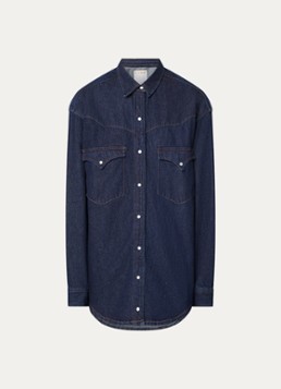 Lois Dames Rafael overshirt van denim met borstzakken in de kleur Indigo, maat: M