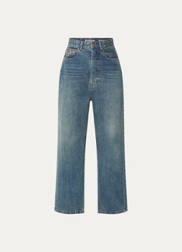 Lois Dames Bruna high waist wide leg jeans met medium wassing in de kleur Indigo, maat: W26/L32
