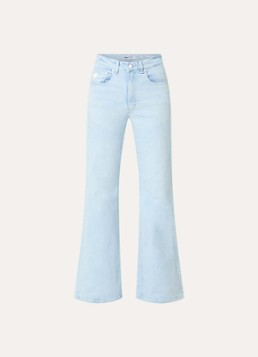 Lois Dames High waist flared jeans met gekleurde wassing in de kleur Lichtblauw, maat: W29/L34