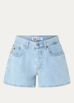 Lois Dames Sandra mid waist straight fit korte broek van denim in de kleur Indigo, maat: W31/L32