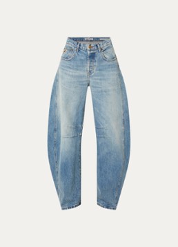 Lois Dames Aliana high waist wide leg jeans met donkere wassing in de kleur Jeans, maat: W28/L32