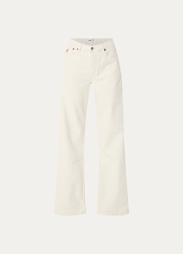 Lois Dames Low waist loose fit jeans met gekleurde wassing en steekzakken in de kleur Gebroken wit, maat: W28/L34