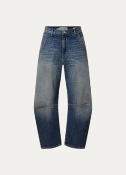 J.W. Anderson Dames Emerson high waist balloon fit jeans met medium wassing in de kleur Indigo, maat: W 28