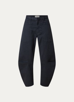 Nili Lotan Dames Shon high waist balloon fit broek met steekzakken in de kleur Donkerblauw, maat: 32