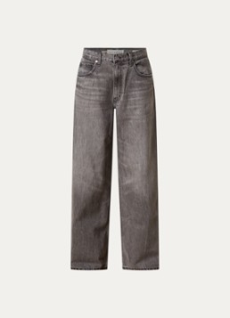J.W. Anderson Dames Terese high waist wide leg jeans met gekleurde wassing in de kleur Lichtgrijs, maat: W 30