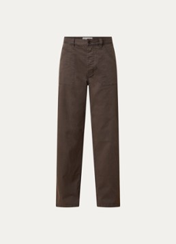 Nili Lotan Dames Whitney high waist straight fit broek met steekzakken in de kleur Lichtbruin, maat: 34